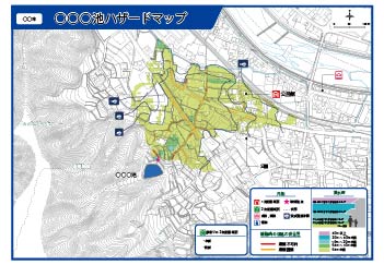 ため池防災ハザードマップイメージ図